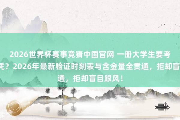 2026世界杯赛事竞猜中国官网 一册大学生要考什么文凭?2026年最新验证时刻表与含金量全贯通,拒却盲目跟风!