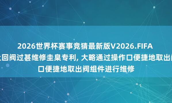 2026世界杯赛事竞猜最新版V2026.FIFA 中国石油肯求止回阀过甚维修圭臬专利, 大略通过操作口便捷地取出阀组件进行维修